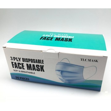 TLC MASK CARTON DEAL 50 x Disposable 3 Ply Face Mask 50 pieces