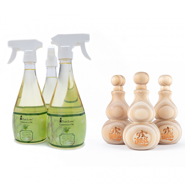 TL Citronella Oil Bundle with Bottle Gourd Wood Diffuser